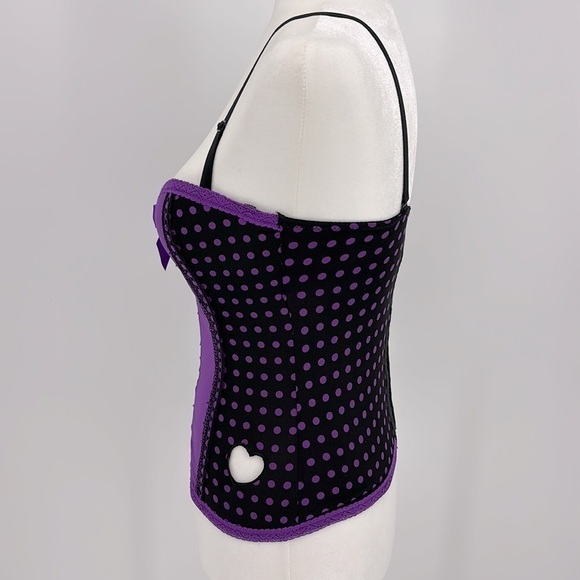 Hot Topic Black and Purple Corset with Heart Cutout Size 32B - Picture 4 of 11